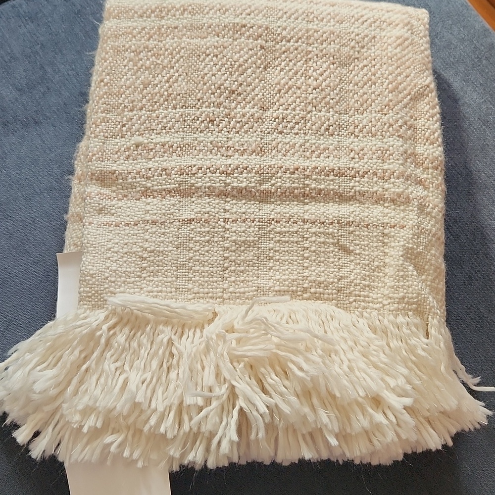 NWT William Sonoma Sample Sale Wool Blend Throw Blanket 50"x60"